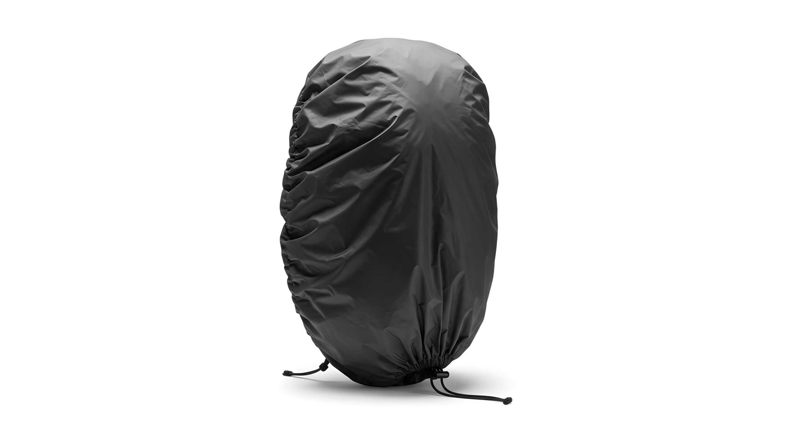 waterproof rain cover on a backpack outdoors.