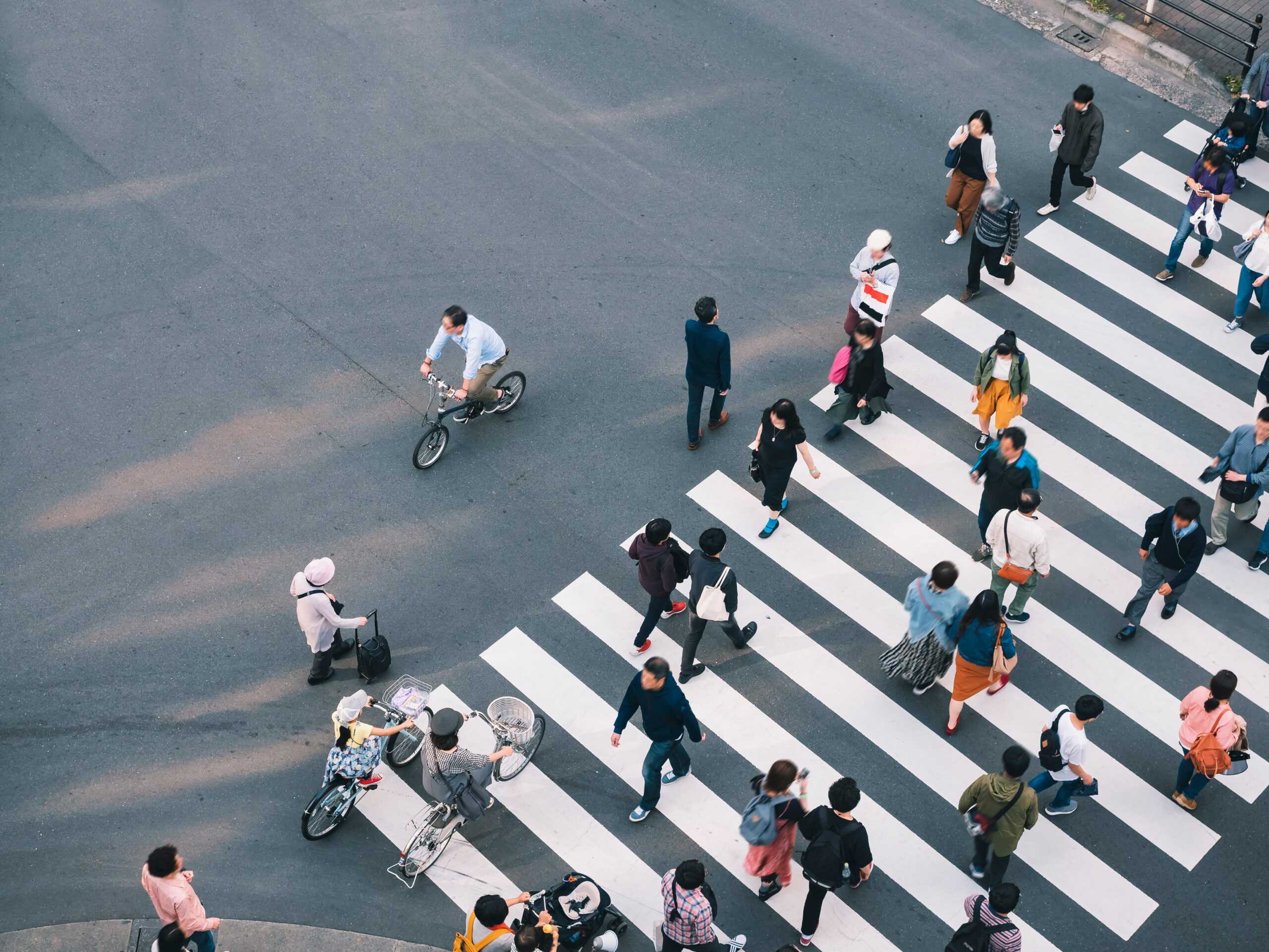 people walking in a city